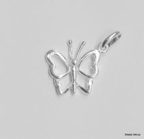 Sterling Silver Charm Butterfly W/Jump ring-14mm