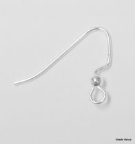 Sterling Silver Angular Ear Hook W/Ball 3.0 x 0.7 x 17 mm- 20 Pcs. Wholesale