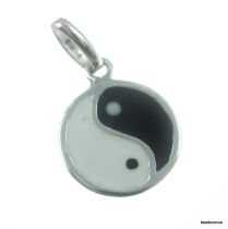 Sterling Silver Yin Yang Charm With Open ring -10mm
