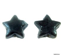 Glass Star Bead -12 x 6mm- Black