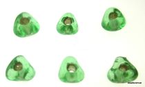 Silver Foil Triangle Spacer Beads 5-7mmx 3.5-4.8mm-Lt. Green
