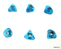 Silver Foil Triangle Spacer Beads 5-7mmx 3.5-4.8mm-Med. Blue