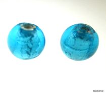  Foil Beads R-8mm-Lt. Turq. Blue