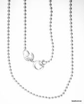 Sterling Silver Bead Chain W/Clasp -60 cms