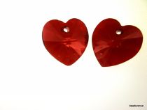 Swarovski  Heart(6228) Pendant- 18mm- Crystal Red Magma