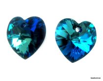 Swarovski  Heart(6228) Pendant- 18mm- Crystal Bermuda Blue