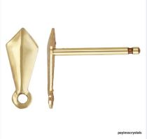  Gold Filled (14k) Kite Post (3.0x7.0mm) Earring w/Ring