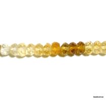  Faceted Gemstone- Citrine Shaded Rondelles-4-5mm- Handcrafted -36 cms. Str.