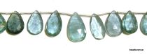 Moss Aquamarine Faceted Topdrill Pear Briolettes-16-24 x-10-12mm-25 cms. Strand