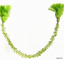 Peridot Faceted Drops Side Drill 6.5-4.5mm- 20 cms.