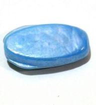 Glass Flat Ovals 19x10x6mm-Turq. Blue(opaque)