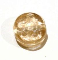  Glass Disc Beads Engraved 13x6m-Peach Colour