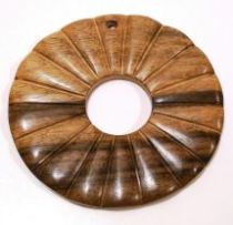 Wood Pendants- Handcarved Donut shape 70mm