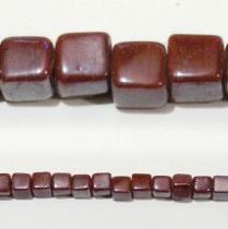  Glass Cubes Strands 10mm- Maroon(opaque)