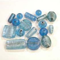  Foil Beads Mix -Lt.Blue