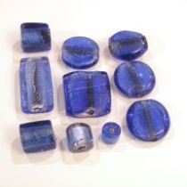  Foil Beads Mix -Sapphire