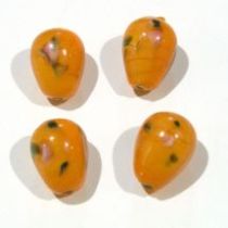  Lampwork Glass Beads- Drops -orange