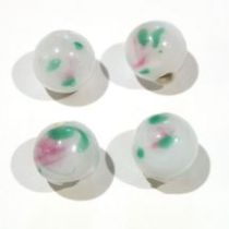  Lampwork Glass Beads Round-8m-White