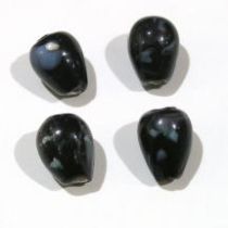  Lampwork Glass Beads Drops-Black