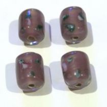  Lampwork Glass Beads Tubes -Purple