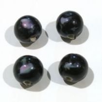  Lampwork Glass Beads Round-8m-Black