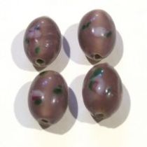  Lampwork Glass Beads Oval 10x12m-Purple
