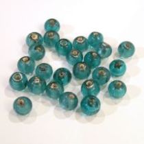  Foil Beads Round -6mm-Teal