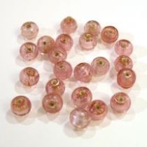  Foil Beads Round -6mm-Pink