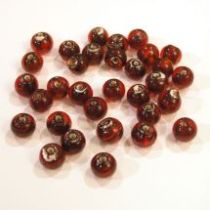  Foil Beads Round -6mm-Red