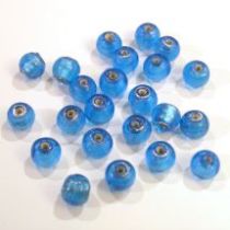  Foil Beads Round -6mm-Dark Blue