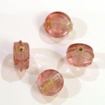  Foil Beads Flat Disc-10mm-Pink