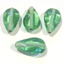  Glass Flat Pear Bead 20x11x7-Lt.Green