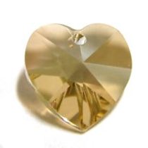 Swarovski Pendants Heart - 14mm Golden Shadow