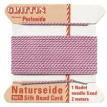 Griffin Natural Silk Bead Cord-Dark Pink (No. 7)