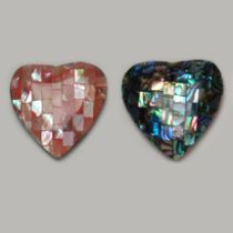Paua and Mosaic Heart 35mm (double side pendent)
