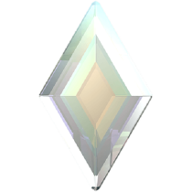 Swarovski Crystal Flatback Hotfix 2773 Diamond Shape Flat Back (6.60x3.90 mm) - Crystal Aurore Boreale (F) - 216 Pcs