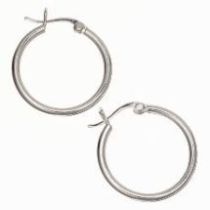 Sterling Silver (Anti Tarnish)Earrings Plain Snap Bar - Hoop 20 mm x 2mm 
