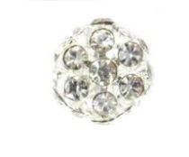 Diamante Balls Silver Plated -8mm -Crystal 