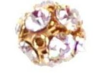 Diamante Balls Gold Plated -8mm -Crystal 