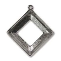  Cosmic Pendant Square Finding w/one ring -20mm Silver Plated 