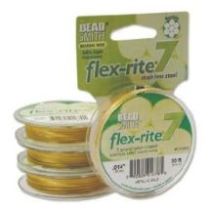 Flexrite Beading wire 7 Strand -- .014inch - 30 FT. -- Satin Gold