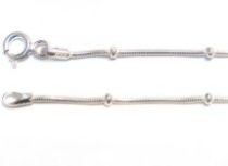  Sterling Silver Snake Bead Chain with Clasp -45 cms.