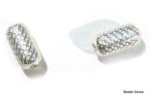 Sterling Silver Textured Tube 4x8mm