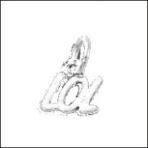 Sterling Silver Charm W/OPEN RING-LOL( Laugh Out Loud)