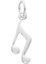 Sterling Silver Charm W/OPEN RING Charm-Note 