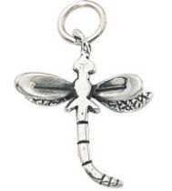 Sterling Silver Charm W/OPEN RING-Dragonfly