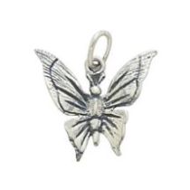 Sterling Silver Charm W/OPEN RING-Butterfly
