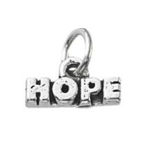 Sterling Silver Charm W/OPEN RING-HOPE (7X13MM)