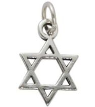 Sterling Silver Charm W/OPEN RING-Star Of David 17.5 mm
