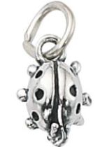 Sterling Silver Charm W/OPEN RING- Lady Bug -13mm